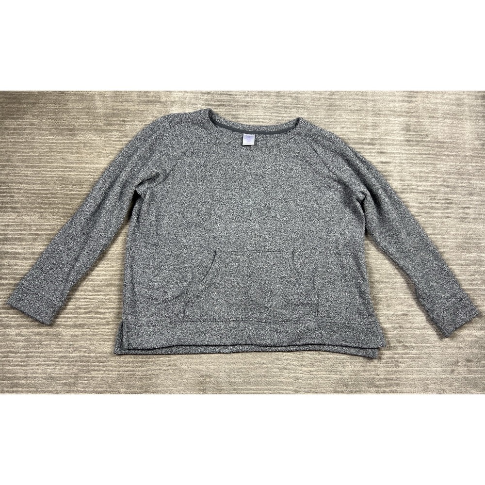 Secret Treasures Pajama Sweater Womens 3X Gray Longsleeve Pockets Polyster Blend